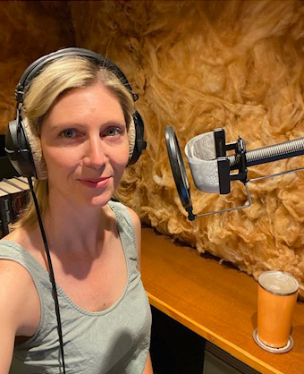 Voice artist Carla Jane McCallum recording at YES AUDIO